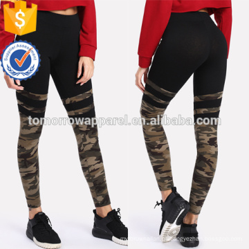 Leggings listrados do time do colégio da cópia de Camo OEM / ODM manufatura a roupa por atacado das mulheres da forma (TA7042L)